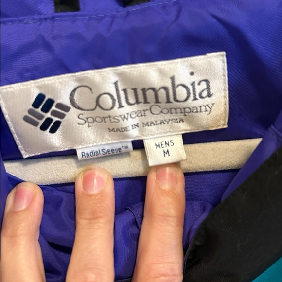 LIKE NEW VINTAGE Columbia Radial Sleeve Pullover Jacket Teal 1/4 Zip Windbreaker - Picture 2 of 15